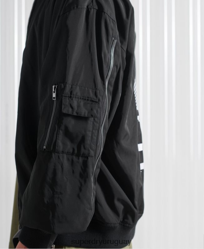 uy Superdry hombres chamarra sdx future ma1 edición limitada negro DT2N8Z4790 ropa