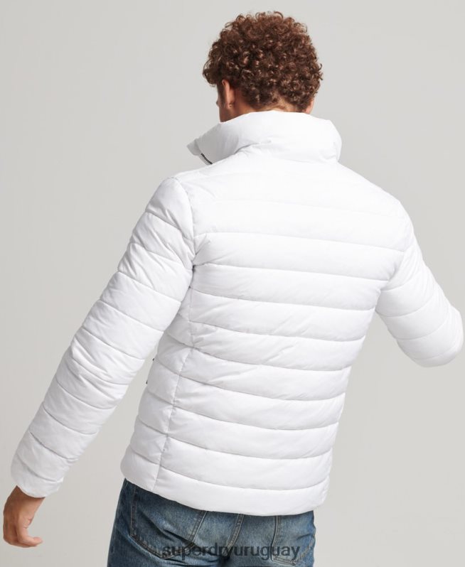 uy Superdry hombres chaqueta acolchada con logo clásico blanco DT2N8Z4695 ropa