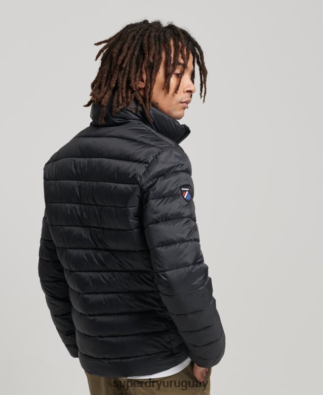 uy Superdry hombres chaqueta acolchada con logo clásico negro DT2N8Z4633 ropa