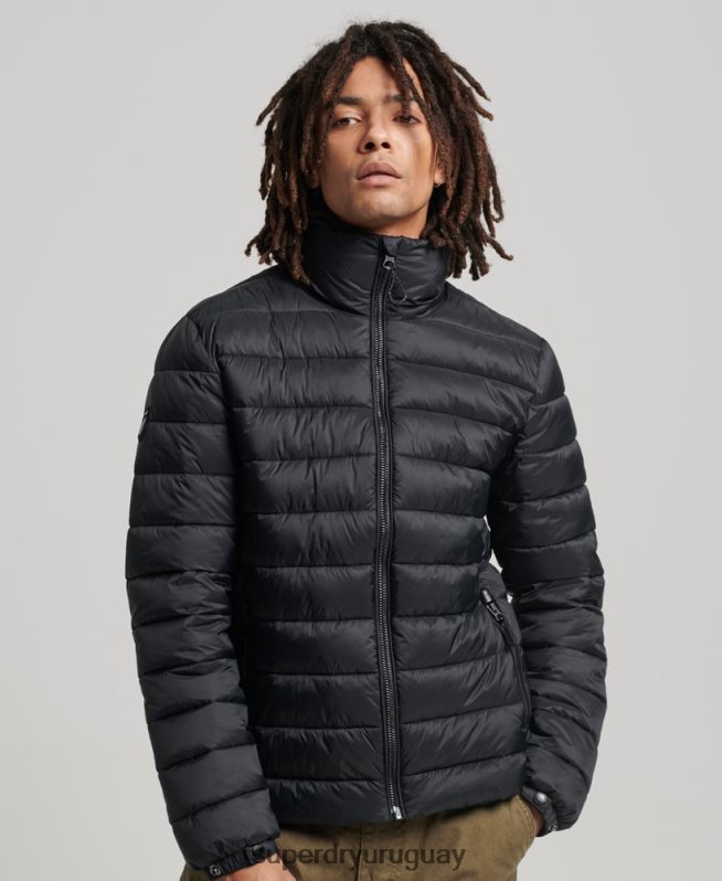 uy Superdry hombres chaqueta acolchada con logo clásico negro DT2N8Z4633 ropa