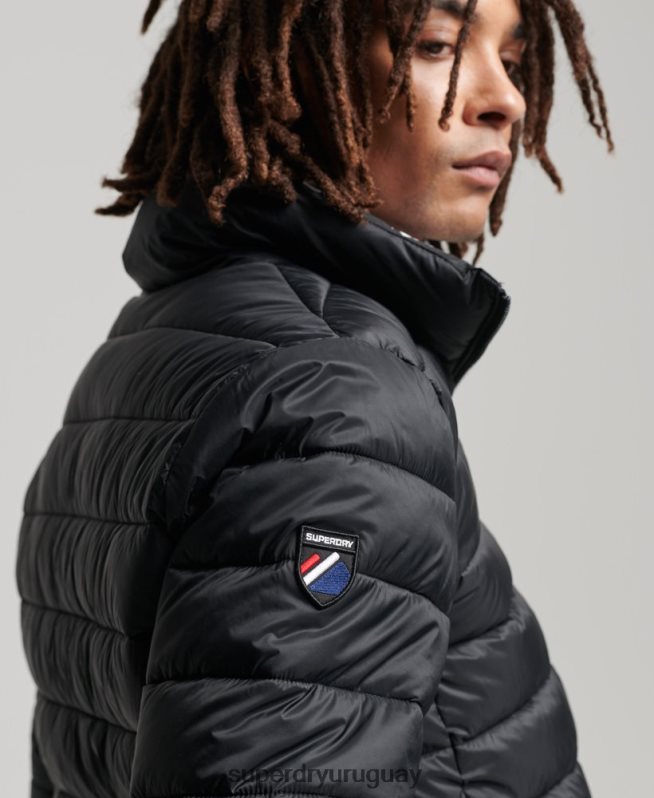 uy Superdry hombres chaqueta acolchada con logo clásico negro DT2N8Z4633 ropa