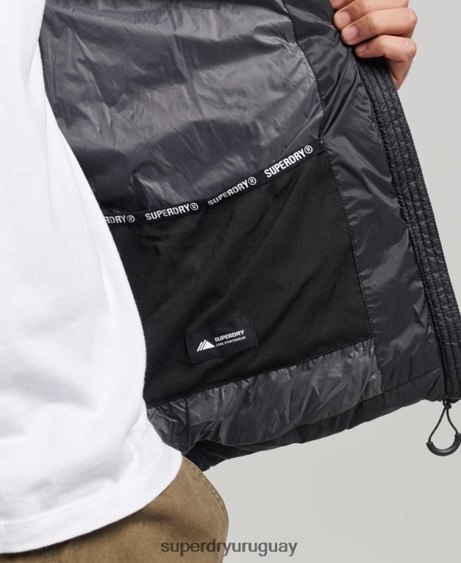 uy Superdry hombres chaqueta acolchada con logo clásico negro DT2N8Z4633 ropa