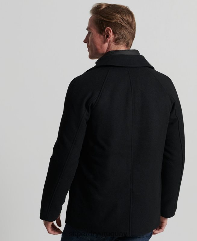 uy Superdry hombres chaqueta acolchada corta studios negro DT2N8Z1145 ropa