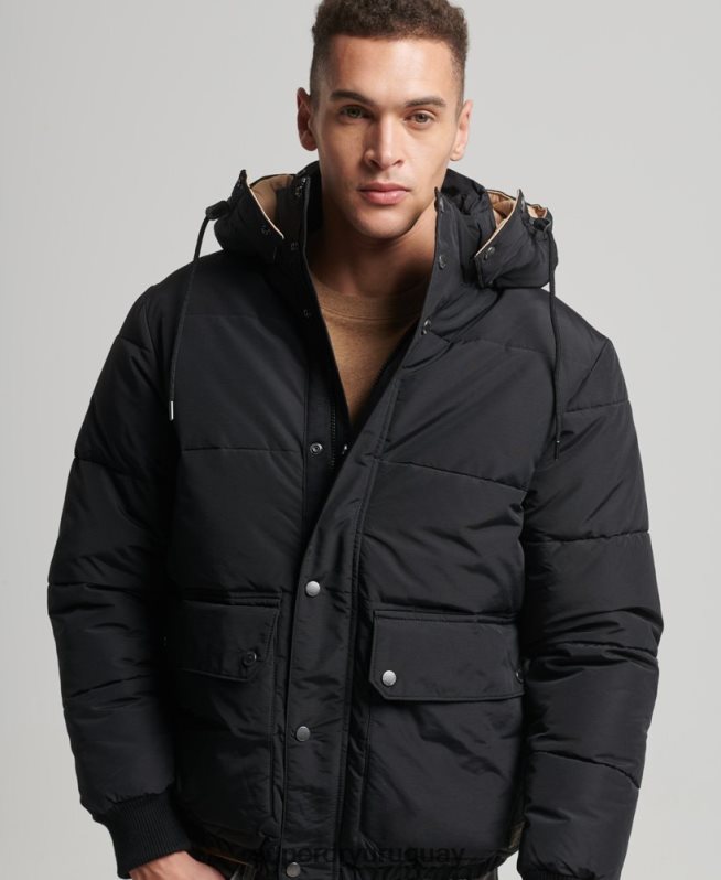 uy Superdry hombres chaqueta acolchada de montaña azul oscuro DT2N8Z4533 ropa