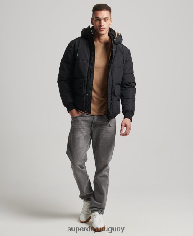 uy Superdry hombres chaqueta acolchada de montaña azul oscuro DT2N8Z4533 ropa