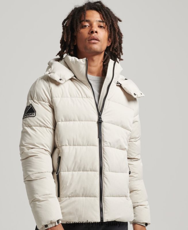 uy Superdry hombres chaqueta acolchada de montaña de microfibra beige DT2N8Z1033 ropa