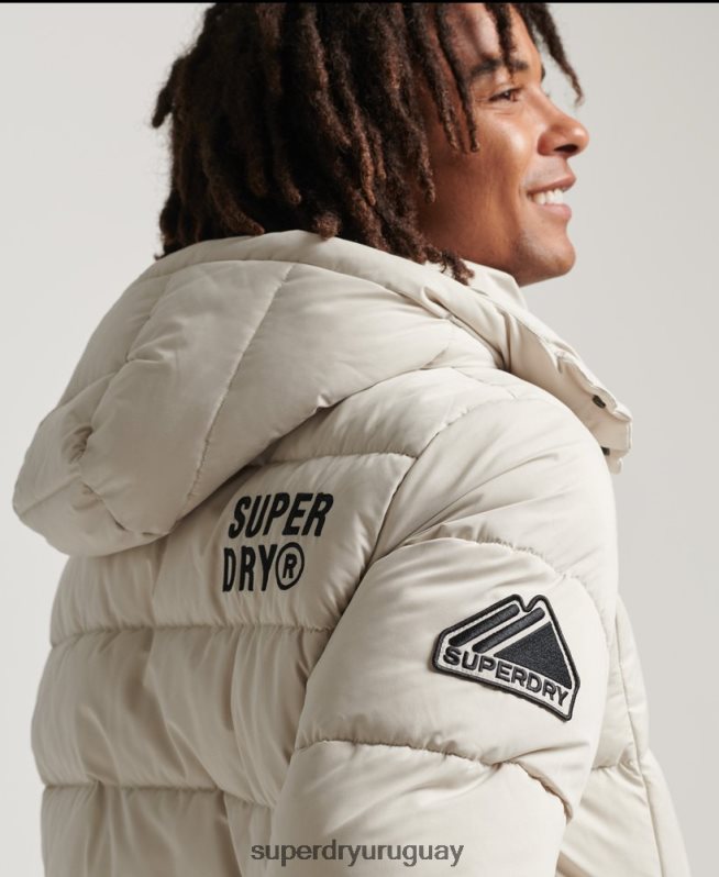 uy Superdry hombres chaqueta acolchada de montaña de microfibra beige DT2N8Z1033 ropa