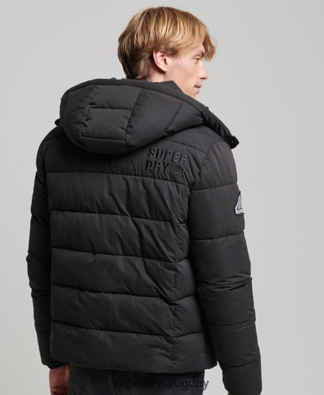 uy Superdry hombres chaqueta acolchada de montaña de microfibra negro DT2N8Z1143 ropa