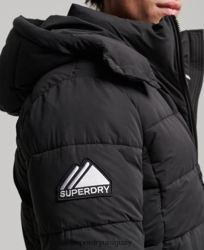uy Superdry hombres chaqueta acolchada de montaña de microfibra negro DT2N8Z1143 ropa