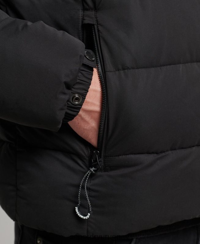 uy Superdry hombres chaqueta acolchada de montaña de microfibra negro DT2N8Z1143 ropa