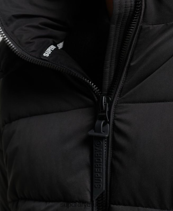 uy Superdry hombres chaqueta acolchada de montaña de microfibra negro DT2N8Z1143 ropa
