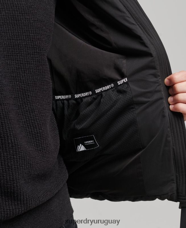 uy Superdry hombres chaqueta acolchada de montaña de microfibra negro DT2N8Z1143 ropa