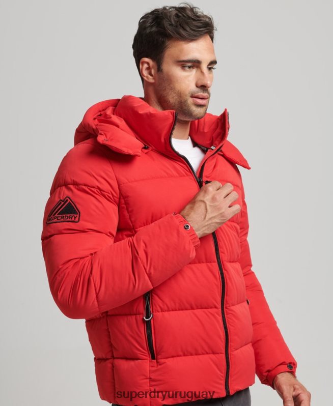 uy Superdry hombres chaqueta acolchada de montaña de microfibra rojo DT2N8Z1115 ropa