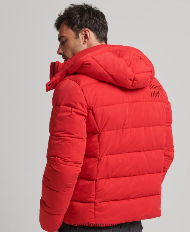 uy Superdry hombres chaqueta acolchada de montaña de microfibra rojo DT2N8Z1115 ropa