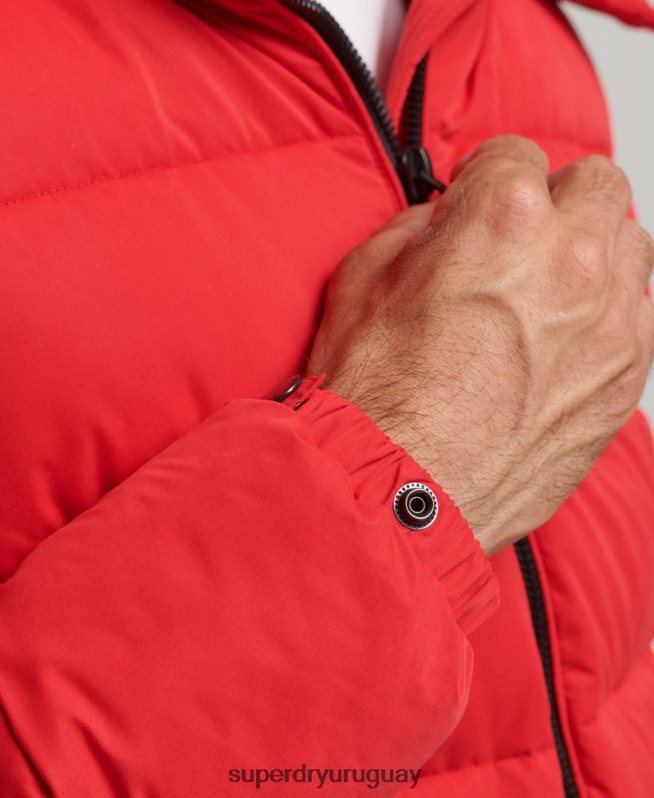 uy Superdry hombres chaqueta acolchada de montaña de microfibra rojo DT2N8Z1115 ropa