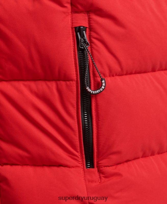 uy Superdry hombres chaqueta acolchada de montaña de microfibra rojo DT2N8Z1115 ropa