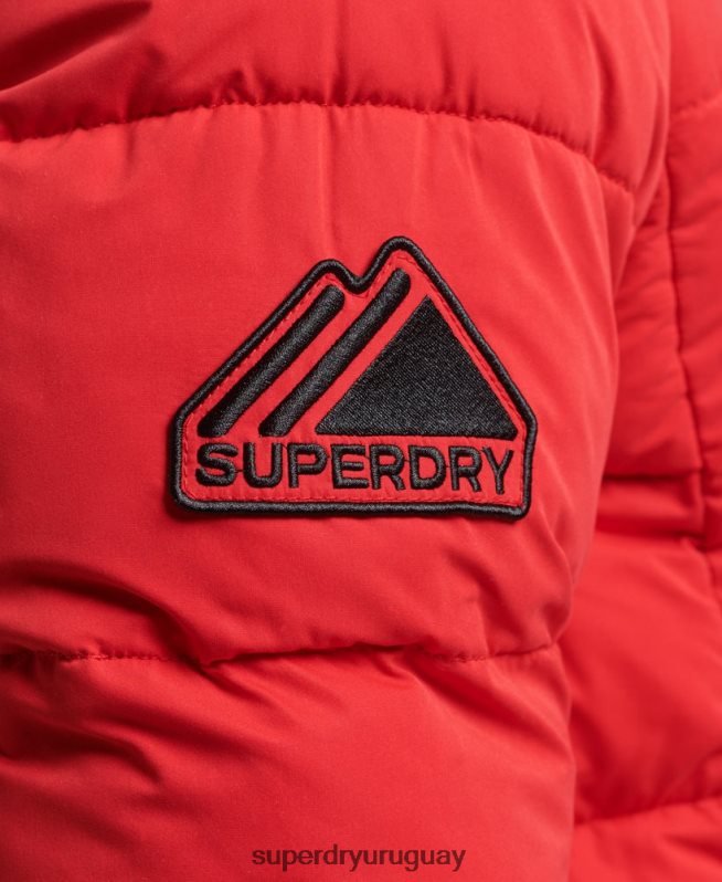 uy Superdry hombres chaqueta acolchada de montaña de microfibra rojo DT2N8Z1115 ropa
