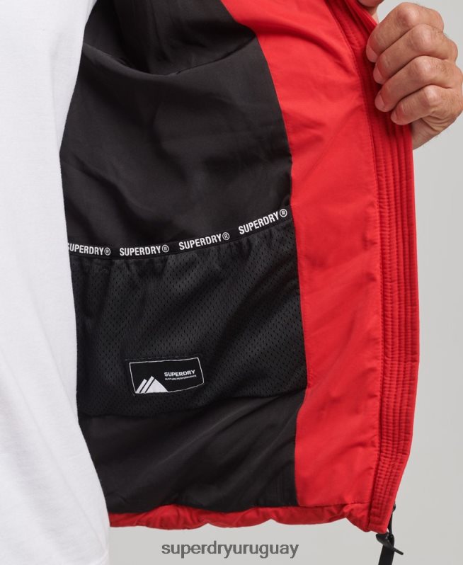 uy Superdry hombres chaqueta acolchada de montaña de microfibra rojo DT2N8Z1115 ropa