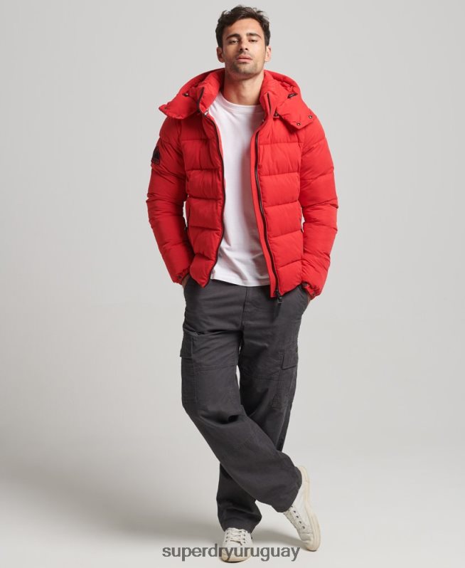 uy Superdry hombres chaqueta acolchada de montaña de microfibra rojo DT2N8Z1115 ropa
