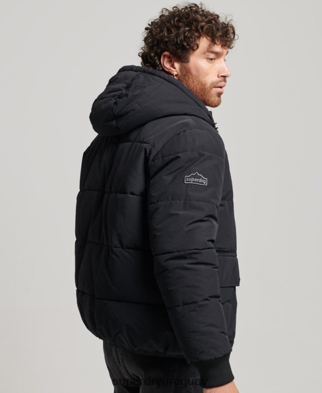 uy Superdry hombres chaqueta acolchada de montaña gris oscuro DT2N8Z4696 ropa