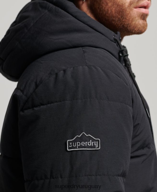 uy Superdry hombres chaqueta acolchada de montaña gris oscuro DT2N8Z4696 ropa