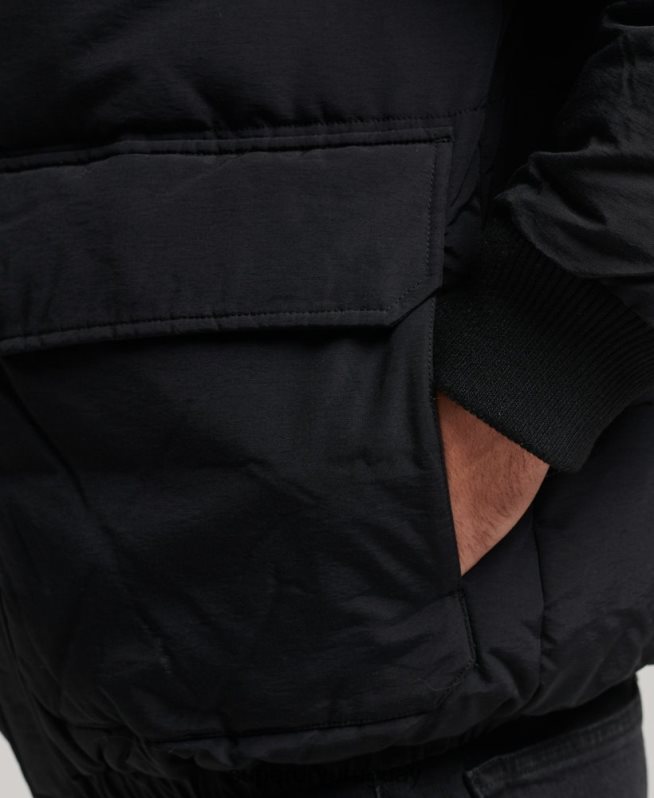 uy Superdry hombres chaqueta acolchada de montaña gris oscuro DT2N8Z4696 ropa