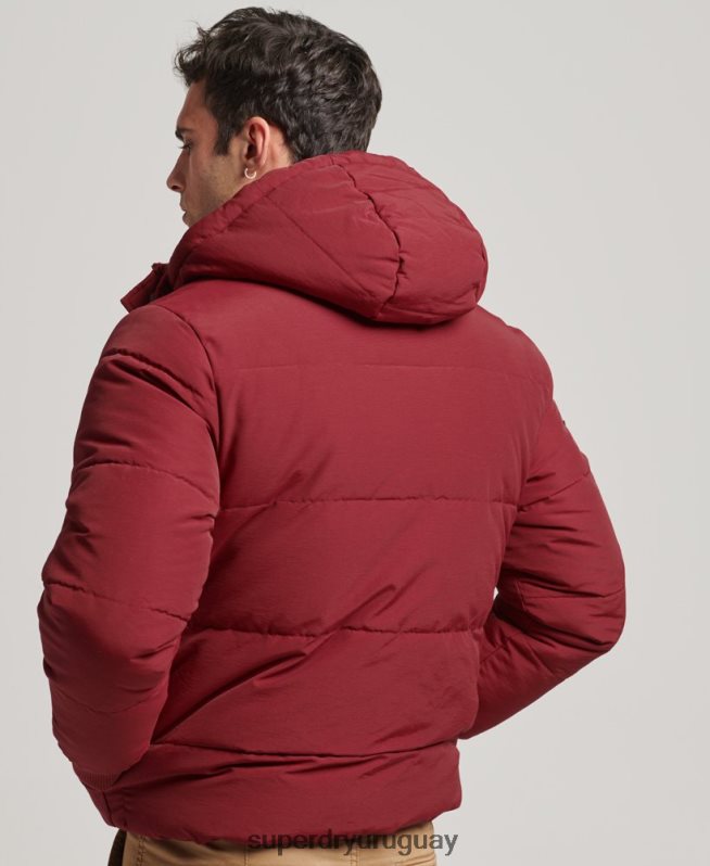 uy Superdry hombres chaqueta acolchada de montaña rojo DT2N8Z4496 ropa