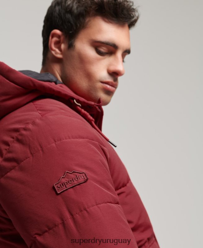 uy Superdry hombres chaqueta acolchada de montaña rojo DT2N8Z4496 ropa