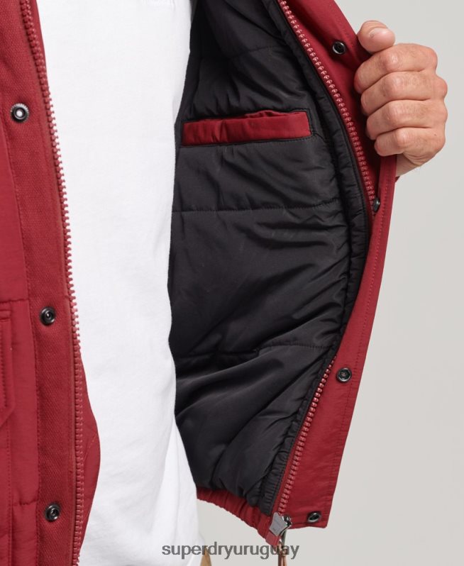uy Superdry hombres chaqueta acolchada de montaña rojo DT2N8Z4496 ropa