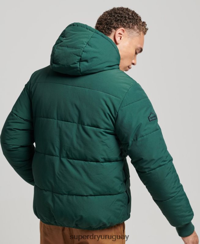uy Superdry hombres chaqueta acolchada de montaña verde DT2N8Z4516 ropa