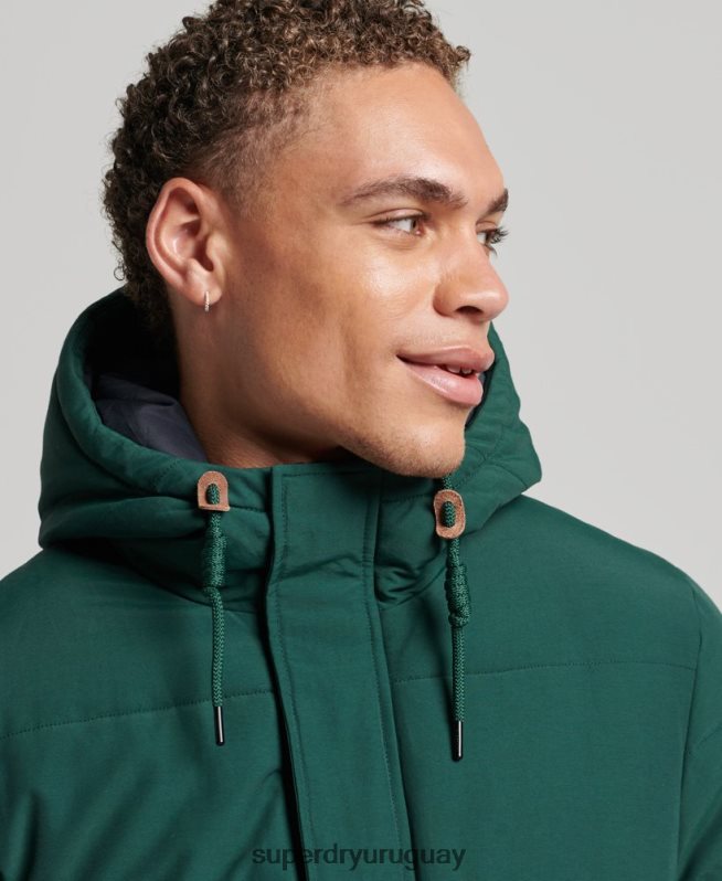 uy Superdry hombres chaqueta acolchada de montaña verde DT2N8Z4516 ropa