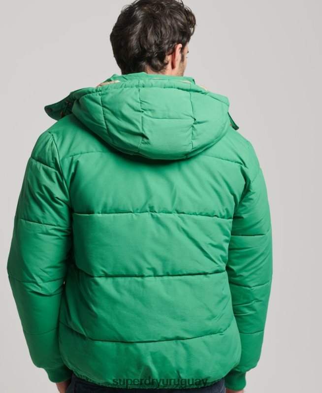uy Superdry hombres chaqueta acolchada de montaña verde DT2N8Z4750 ropa