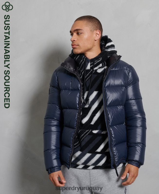 uy Superdry hombres chaqueta acolchada de plumón alpino de lujo Armada DT2N8Z4746 ropa