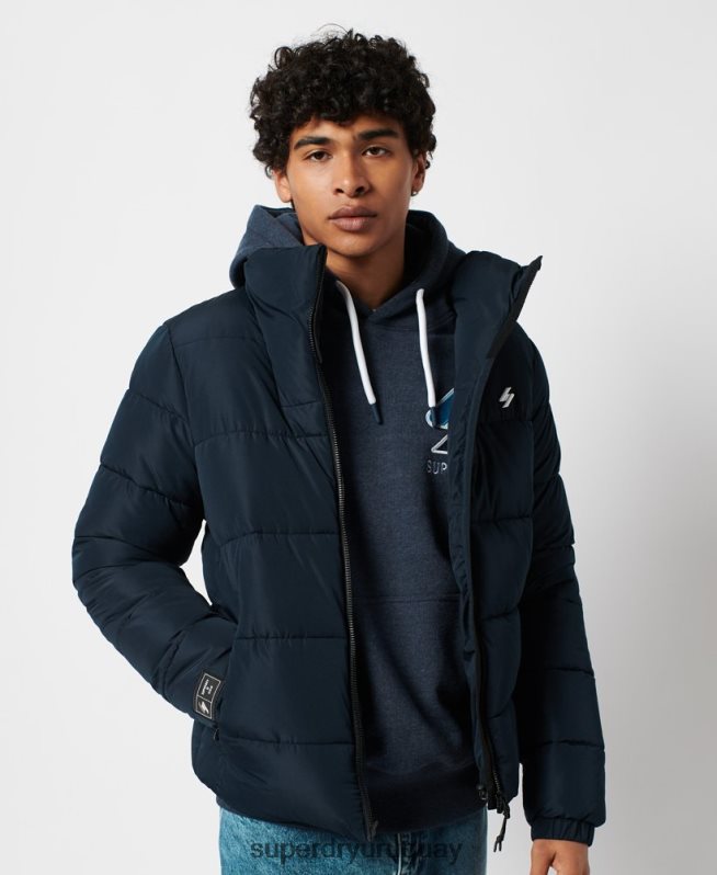 uy Superdry hombres chaqueta acolchada deportiva sin capucha Armada DT2N8Z4676 ropa