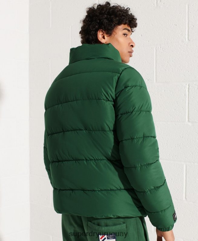 uy Superdry hombres chaqueta acolchada deportiva sin capucha verde DT2N8Z4536 ropa