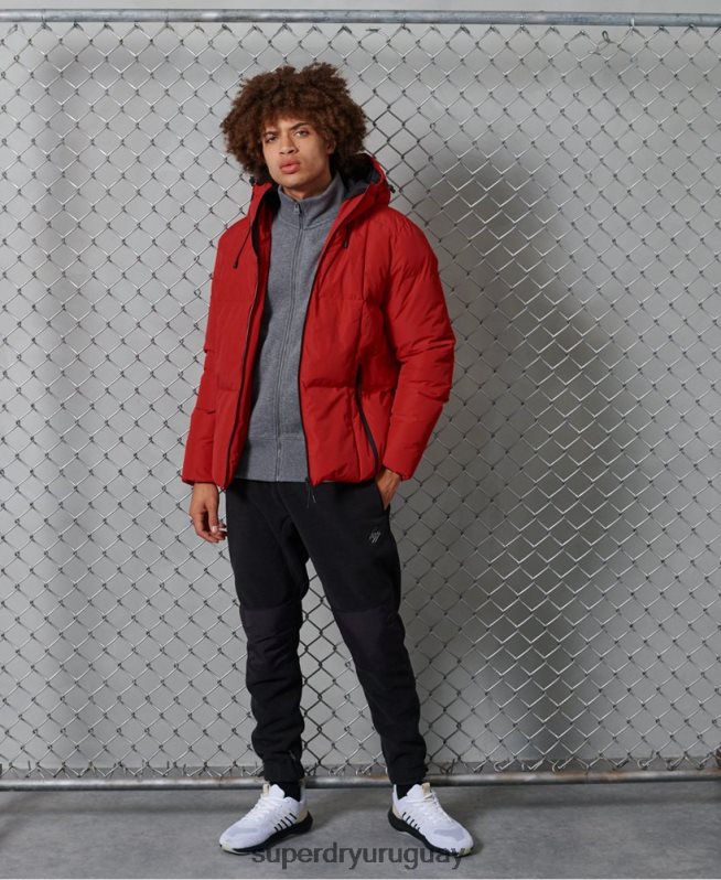 uy Superdry hombres chaqueta acolchada evolution rojo DT2N8Z4788 ropa