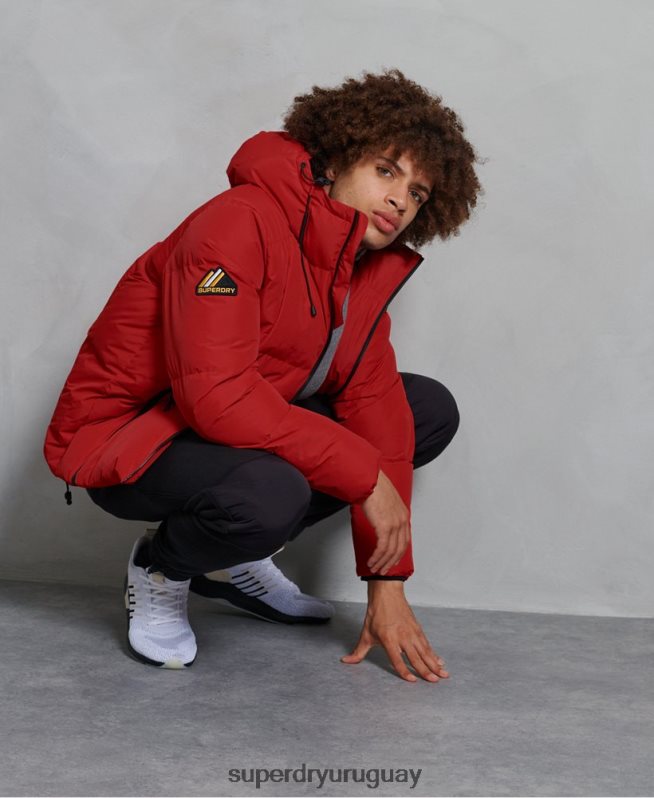 uy Superdry hombres chaqueta acolchada evolution rojo DT2N8Z4788 ropa