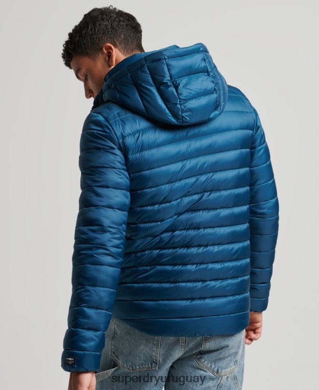 uy Superdry hombres chaqueta acolchada ligera azul DT2N8Z911 ropa