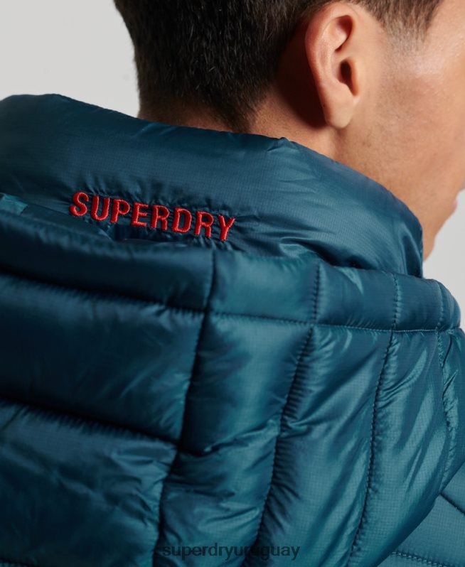 uy Superdry hombres chaqueta acolchada ligera azul DT2N8Z911 ropa