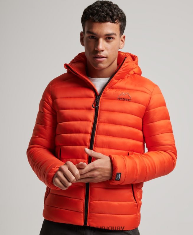 uy Superdry hombres chaqueta acolchada ligera naranja DT2N8Z923 ropa