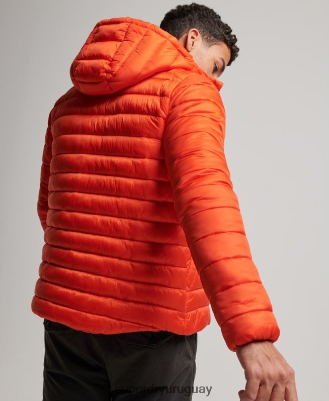 uy Superdry hombres chaqueta acolchada ligera naranja DT2N8Z923 ropa