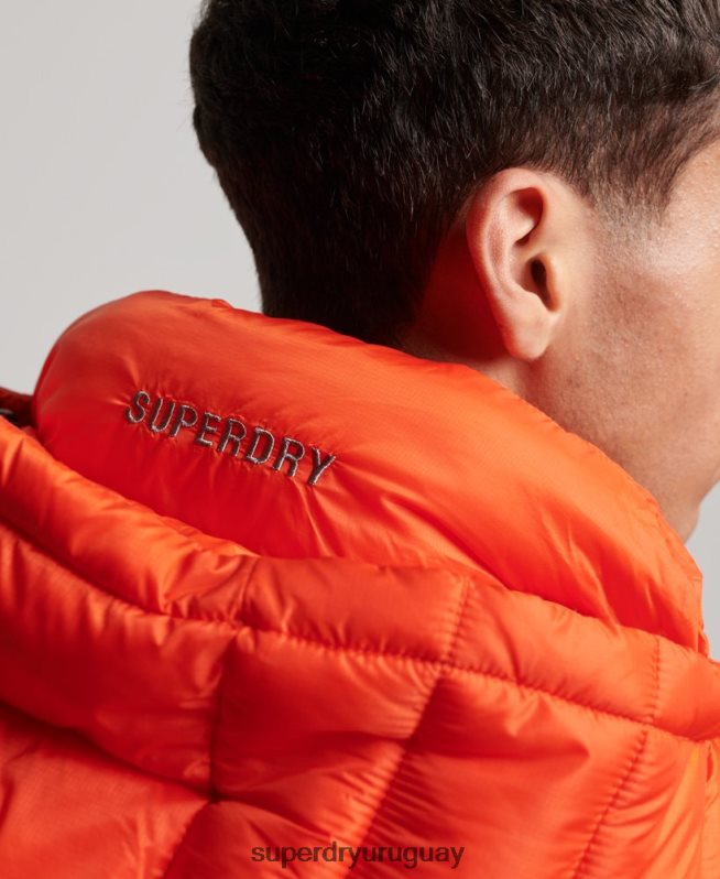 uy Superdry hombres chaqueta acolchada ligera naranja DT2N8Z923 ropa