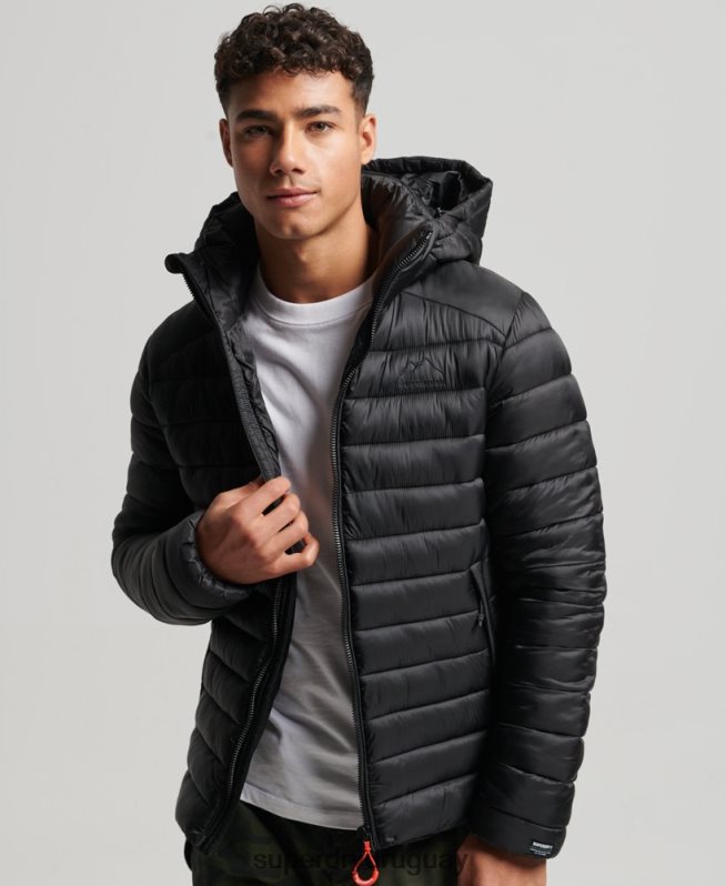 uy Superdry hombres chaqueta acolchada ligera negro DT2N8Z1138 ropa