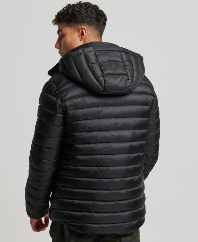 uy Superdry hombres chaqueta acolchada ligera negro DT2N8Z1138 ropa