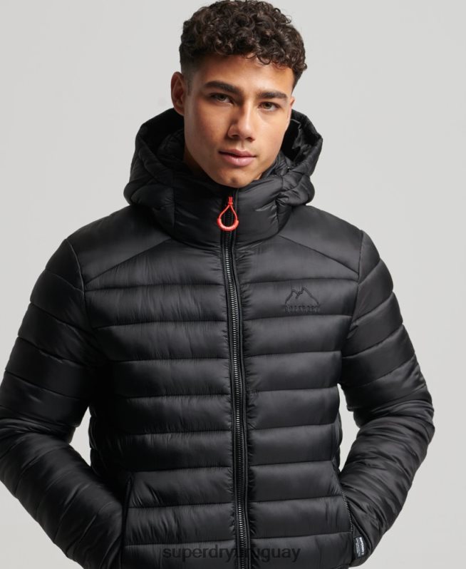 uy Superdry hombres chaqueta acolchada ligera negro DT2N8Z1138 ropa