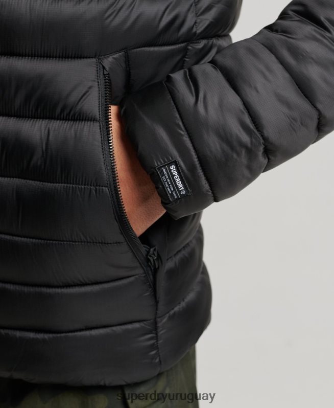 uy Superdry hombres chaqueta acolchada ligera negro DT2N8Z1138 ropa