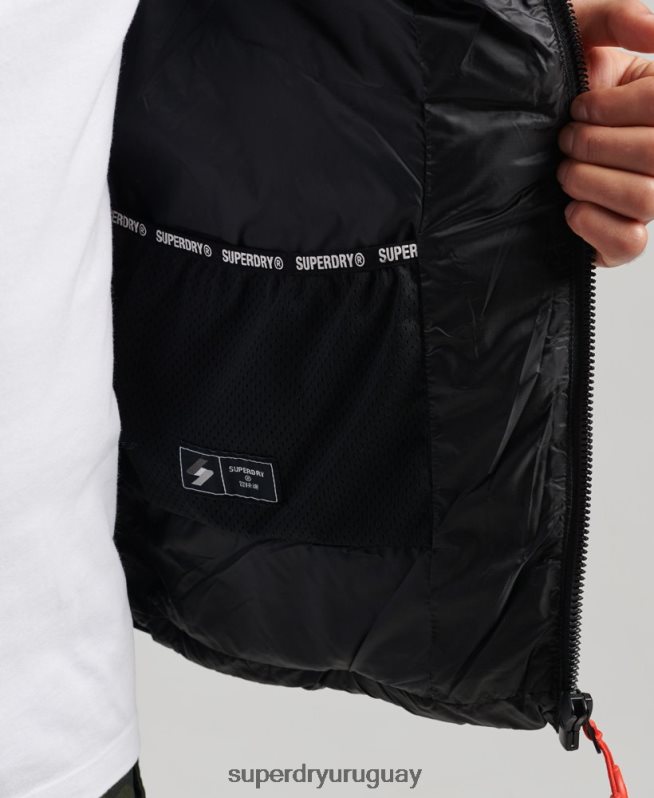 uy Superdry hombres chaqueta acolchada ligera negro DT2N8Z1138 ropa