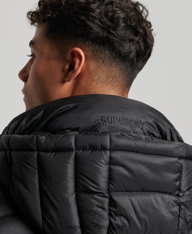uy Superdry hombres chaqueta acolchada ligera negro DT2N8Z1138 ropa