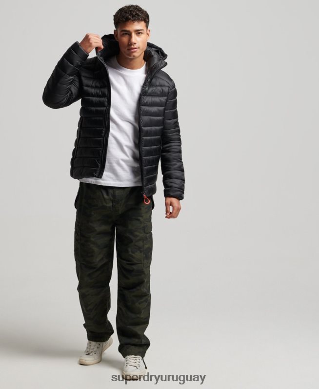 uy Superdry hombres chaqueta acolchada ligera negro DT2N8Z1138 ropa