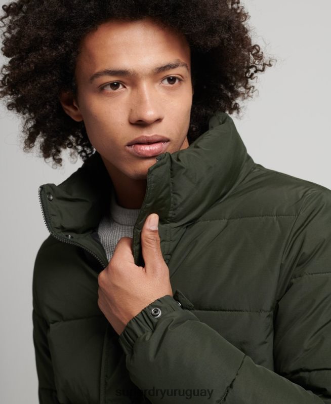 uy Superdry hombres chaqueta acolchada retro verde DT2N8Z4566 ropa